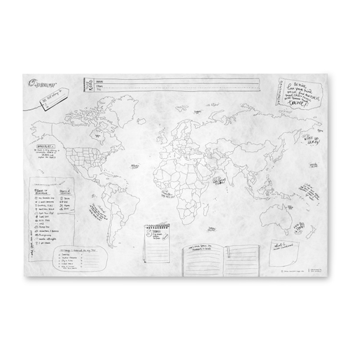 德国原产Awesome Maps随身地图装饰画Journal Map 旅行日记