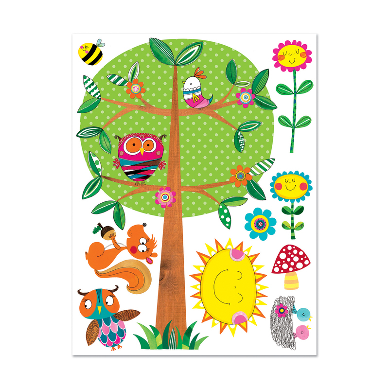 英国原产Rachel Ellen Designs森林系列儿童墙贴 浅粉色