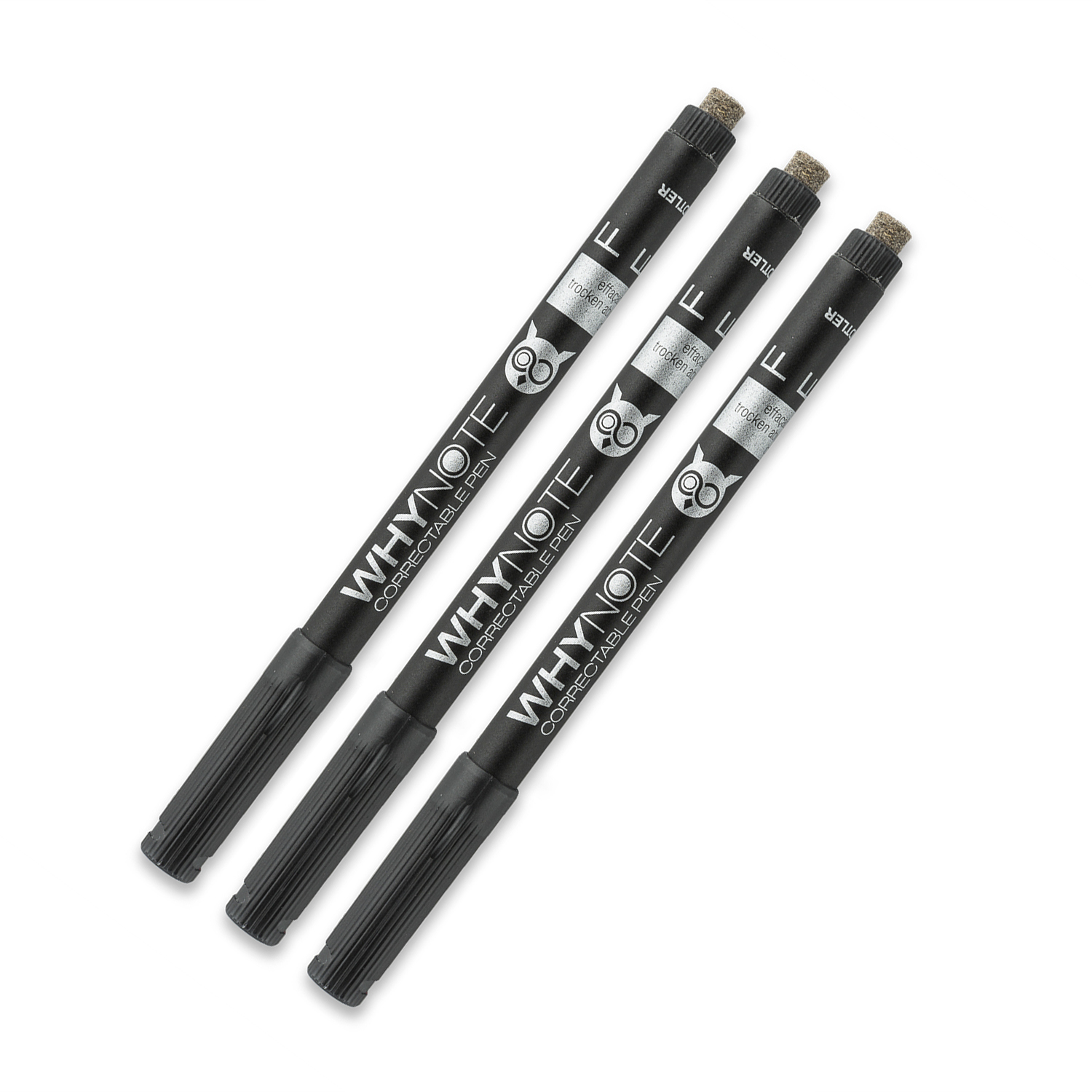 瑞士原产WHYNOTE可校正笔可擦笔创意笔3支装 黑色