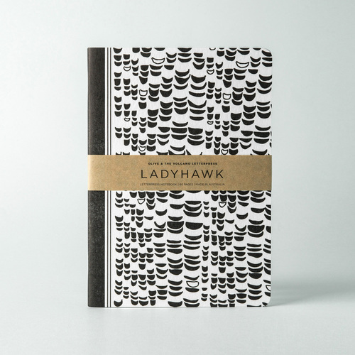 澳大利亚原产O&V凸版印刷笔记本记事本日记本A5(鹰图案) 黑白