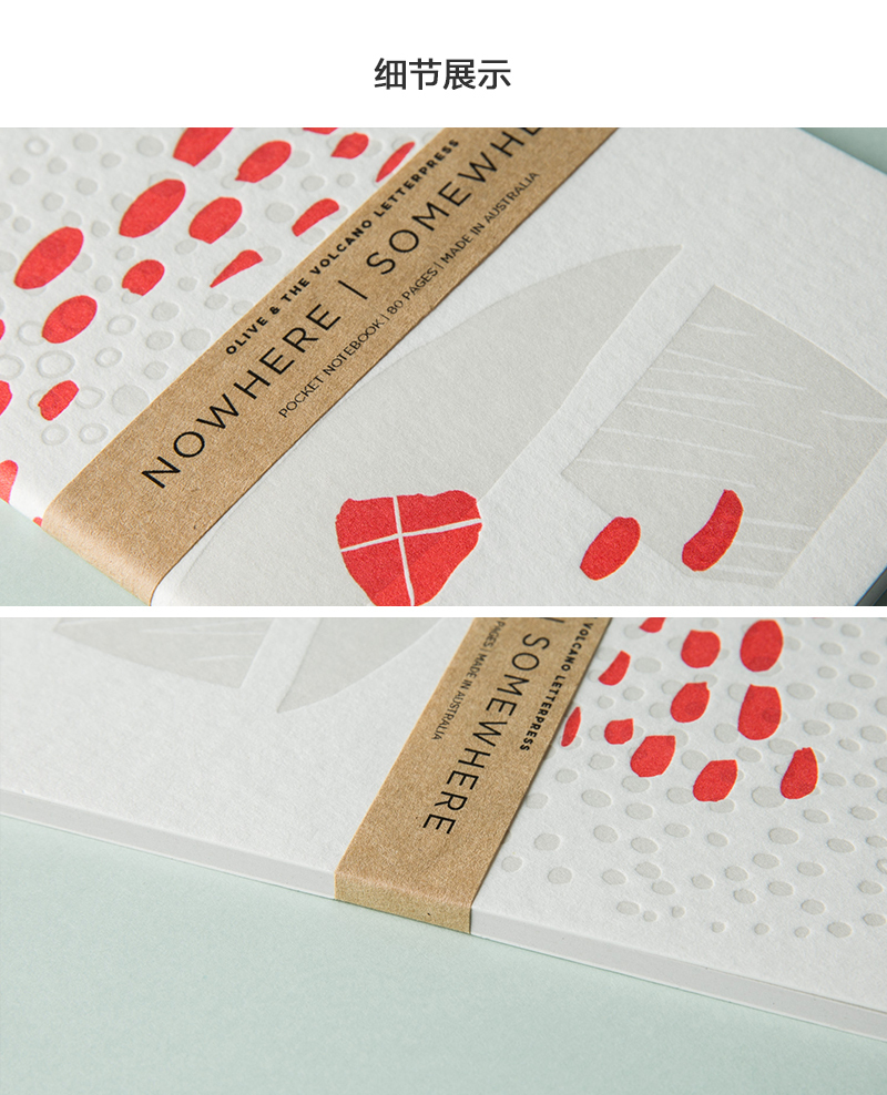澳大利亚原产O&V凸版印刷笔记本记事本日记本A6 白色