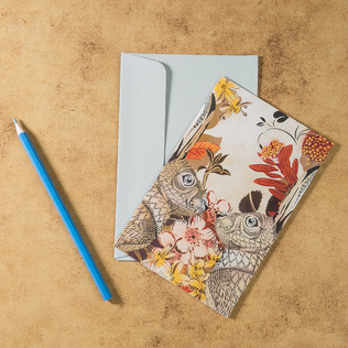 新西兰原产Tikitibu 秋天的兔子  贺卡明信片创意贺卡