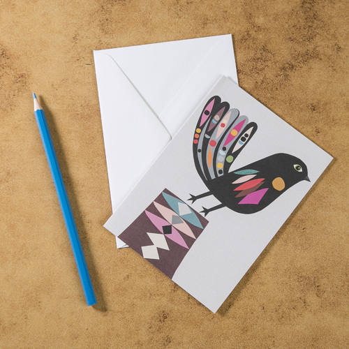 新西兰原产Tikitibu 小扇尾 贺卡明信片创意生日贺卡 彩色