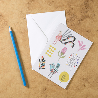 新西兰原产Tikitibu 花园派对 贺卡明信片创意生日贺卡