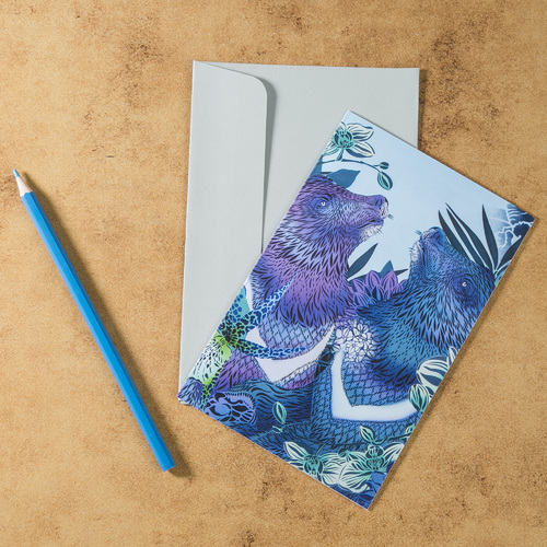 新西兰原产Tikitibu 冬天的熊  贺卡明信片创意贺卡 彩色