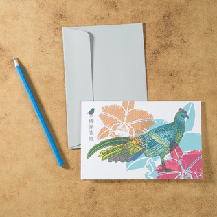 新西兰原产Tikitibu 佛乐克丝 温侯雉和兰花 创意贺卡明信片