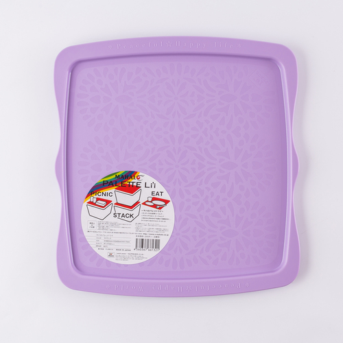 日本原产MAHALO正方形购物篮盖子收纳篮盖子托盘 浅紫