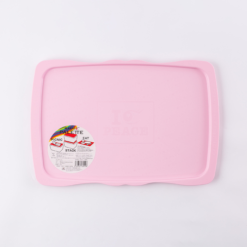 日本原产MAHALO长方形购物篮盖子收纳篮盖子托盘 粉红