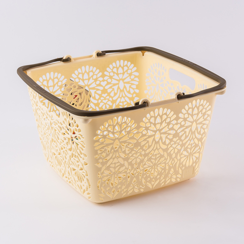 日本原产MAHALO正方形购物篮收纳篮储物筐 乳白色
