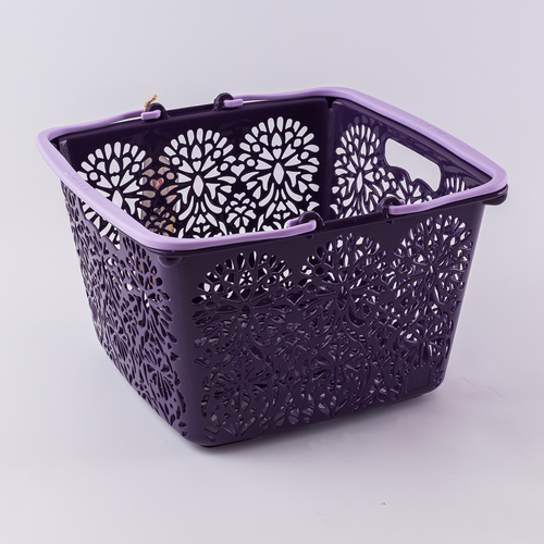 日本原产MAHALO正方形购物篮收纳篮储物筐 深紫色
