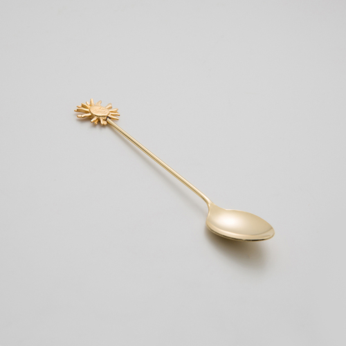 日本elfin不锈钢镀金咖啡勺餐勺勺子太阳 餐勺
