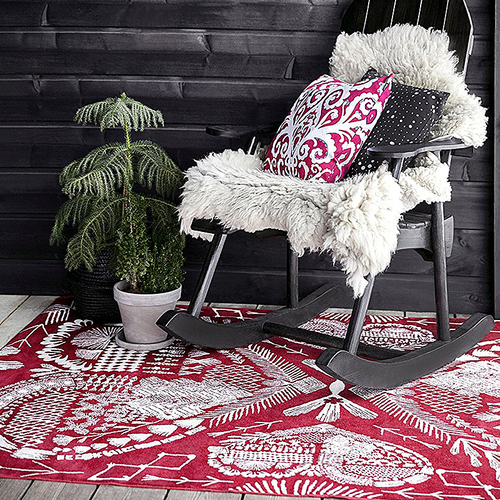 芬兰原产VALLILA HERTTA系列地毯地垫140x200cm 红色