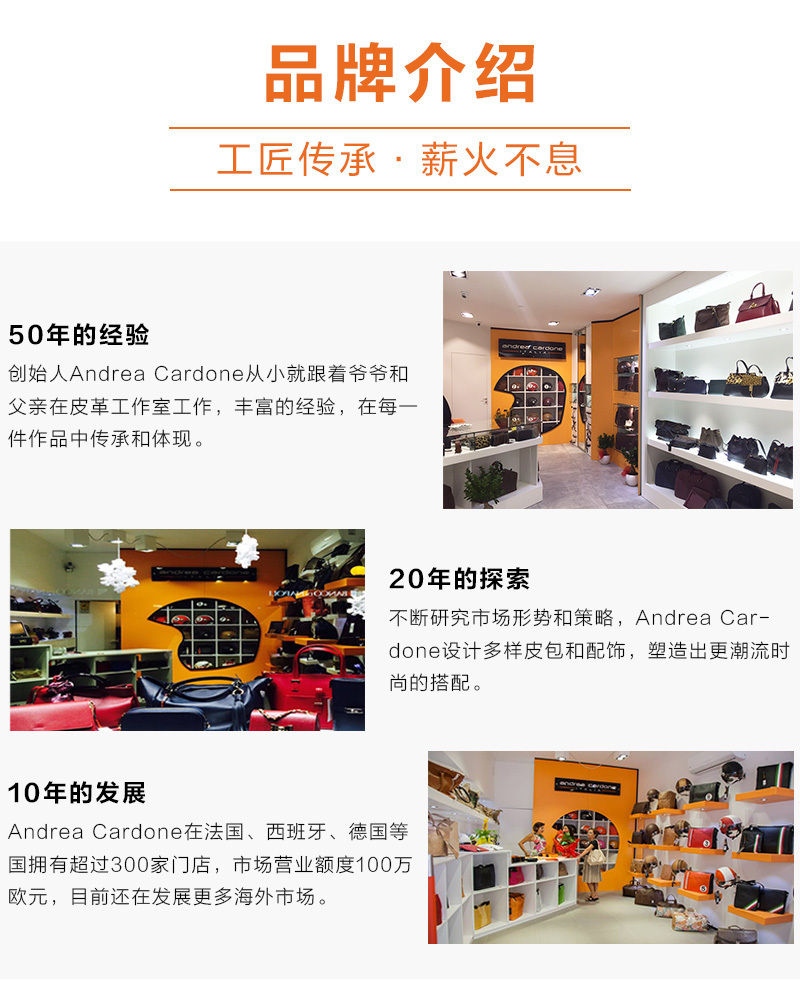 意大利原产andrea cardone牛皮男士短款商务钱夹钱包 棕色