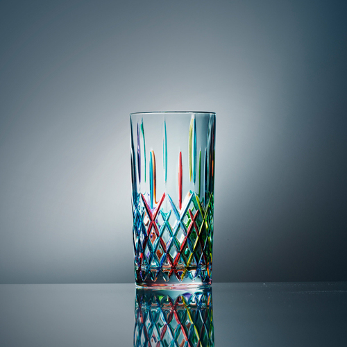 意大利原产ZECCHIN圣殿系列威尼斯酒杯彩色玻璃杯子水杯360ml 红色