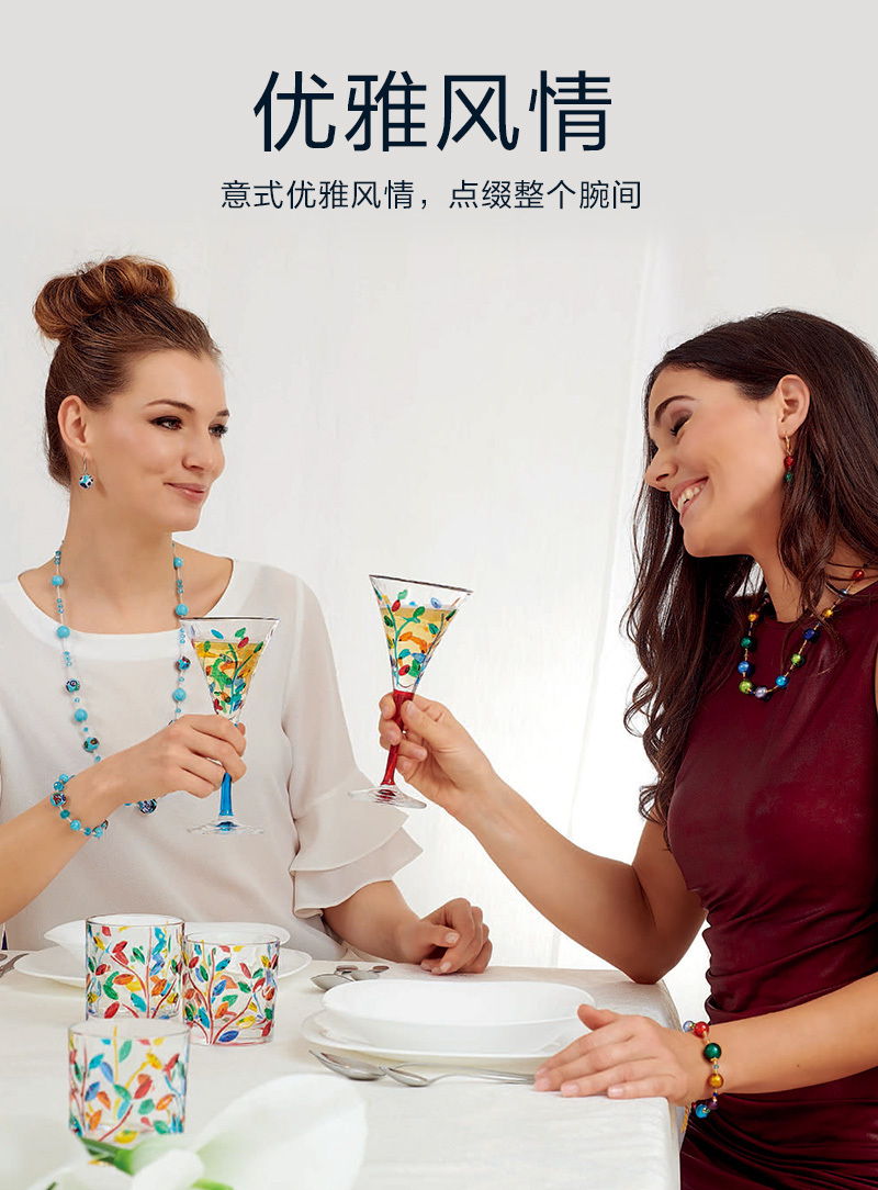 意大利ZECCHIN穆拉诺玻璃幸福系列饰品首饰手链耳坠耳环 耳坠