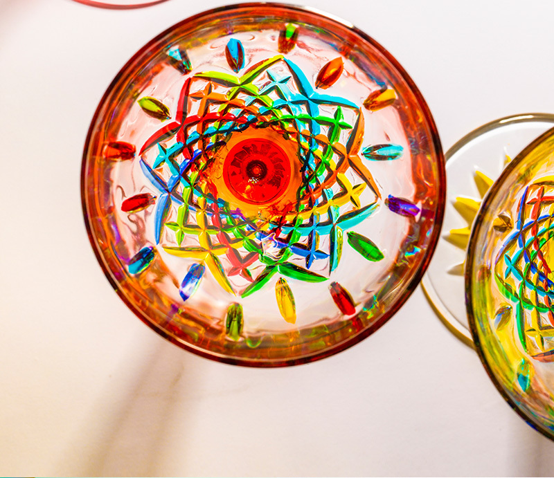 意大利原产ZECCHIN圣殿系列威尼斯酒杯彩色玻璃杯子水杯360ml 黄色