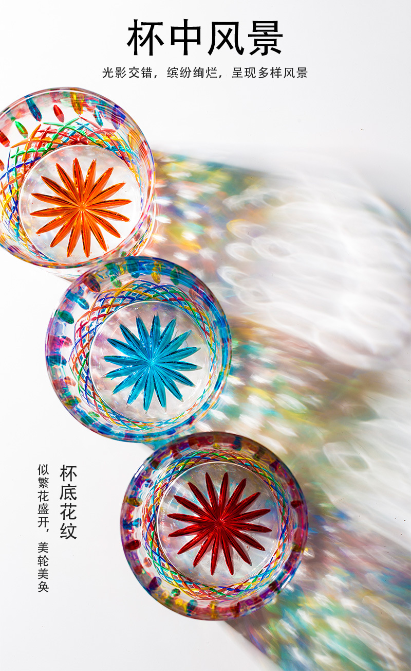 意大利原产ZECCHIN圣殿系列威尼斯酒杯彩色玻璃杯子水杯360ml 黄色