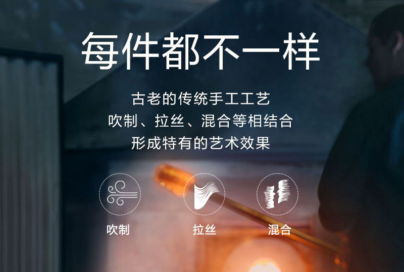 意大利原产ZECCHIN穆拉诺人鱼泪系列手工彩色玻璃酒水杯360ml 黄色