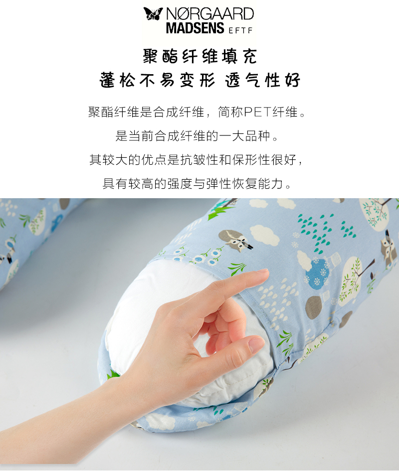 丹麦原产NORGAARD MADSENS EFTF多功能哺乳枕枕头护腰枕 蓝色