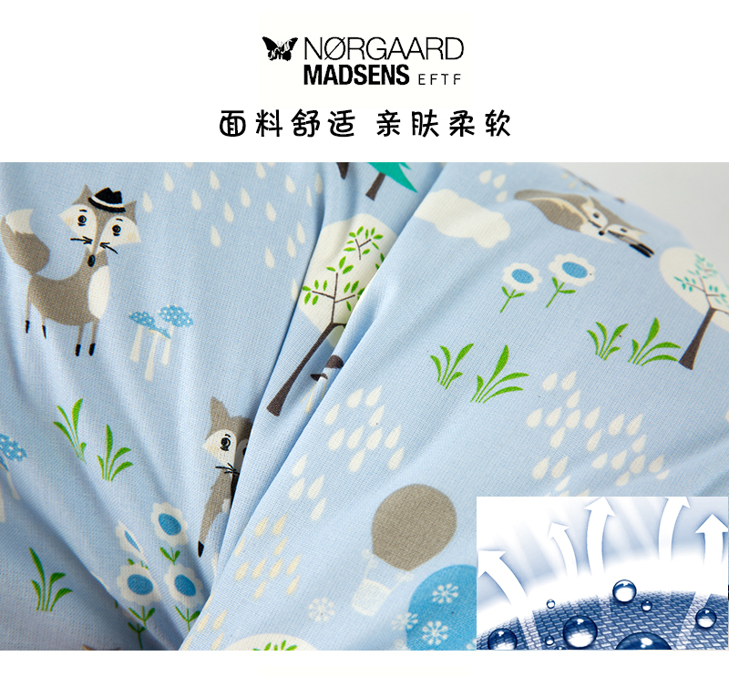 丹麦原产NORGAARD MADSENS EFTF多功能哺乳枕枕头护腰枕 蓝色