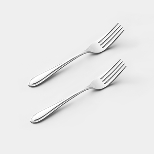 日本原产ECHO餐叉不锈钢家用小叉子西餐叉牛排意面叉-2件套