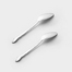 日本原产ECHO不锈钢勺子西餐饭勺儿童勺餐叉甜品勺-2件套 银色
