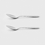 日本原产ECHO不锈钢勺子饭勺餐叉甜品勺茶勺-防滑款2件套 银色