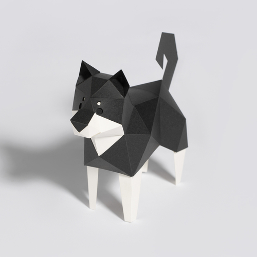 日本原产KAKU KAKU手工制作立体益智玩具DIY狗 黑色