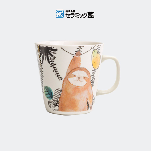 日本ceramic 蓝马克杯水杯动物系列 萌萌哒树懒