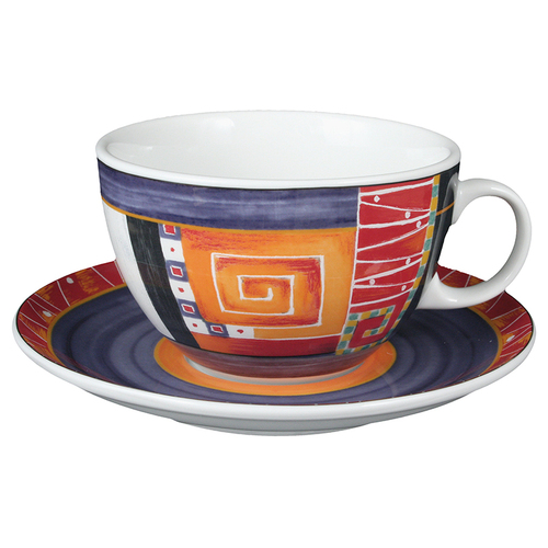 德国原产Seltmann Weiden瓷欧洲几何图形咖啡杯370ml 彩色