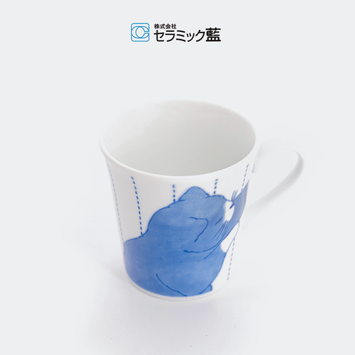 日本原产ceramic 蓝水杯马克杯亲密猫系列 蓝猫