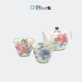 日本原产ceramic AI 花语系列茶具套装一壶两杯装