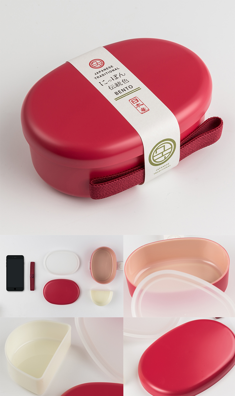 日本原产Prime Nakamura和式分隔便当盒饭盒餐盒 藤色