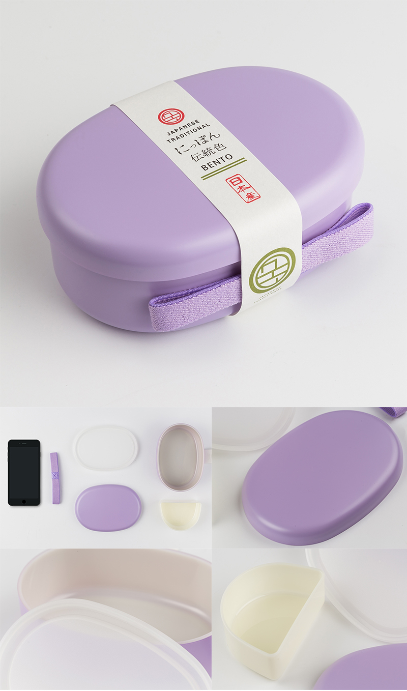 日本原产Prime Nakamura和式分隔便当盒饭盒餐盒 藤色