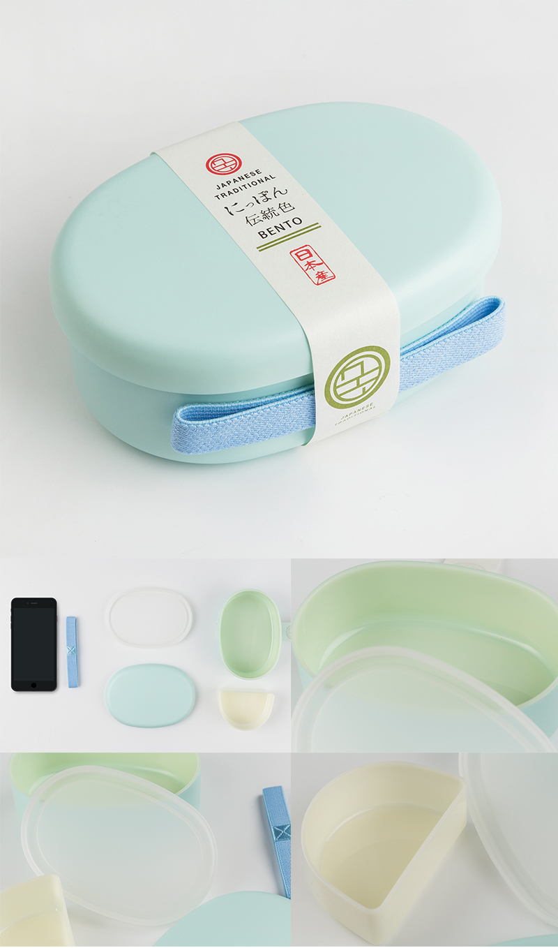 日本原产Prime Nakamura和式分隔便当盒饭盒餐盒 藤色