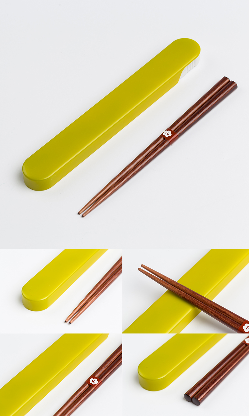 日本原产Prime Nakamura特色和式设计便携木质筷子筷子盒 桃花色