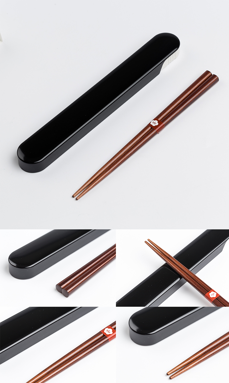 日本原产Prime Nakamura特色和式设计便携木质筷子筷子盒 桃花色