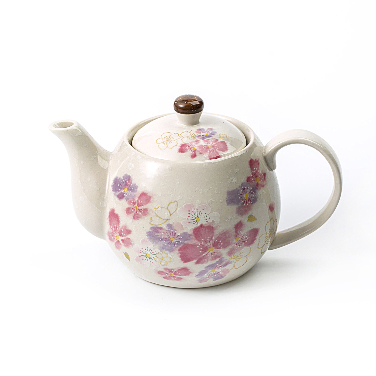 日本原产ceramic 蓝 手工陶瓷茶壶水壶 樱灿灿1个装 彩色