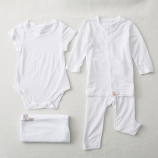 韩国原产COSCLO韩纸婴儿内衣毯子套装直排上衣裤子连体衣毯子