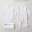 韩国原产COSCLO韩纸婴儿内衣毯子套装直排上衣裤子连体衣毯子 白色