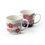日本原产ceramic 蓝手工陶瓷茶杯咖啡杯情侣杯红色碎花 混色
