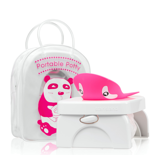 韩国原产Ulttong-e儿童便携式坐便器宝宝马桶15月-8岁 芭妮（粉红）