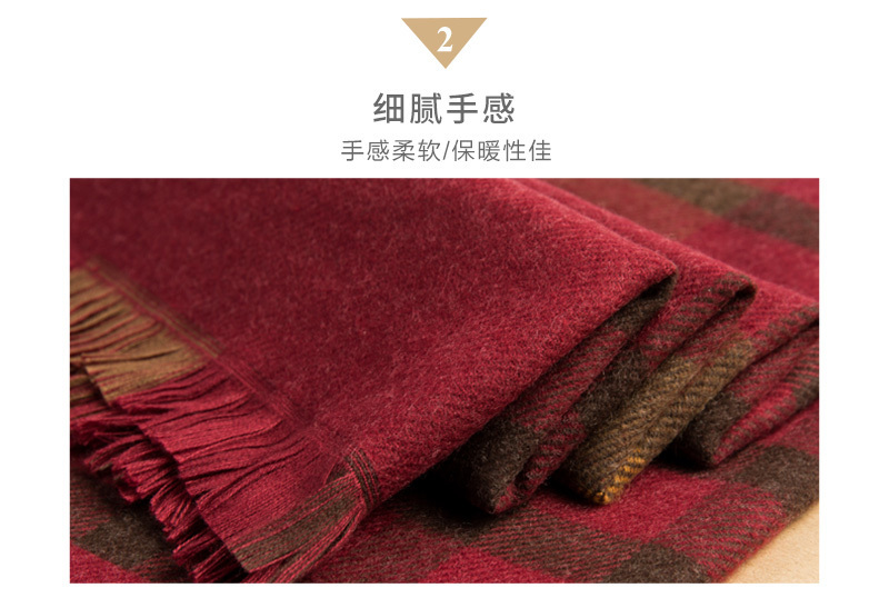新西兰Cria 羊毛披肩版围巾 （灰格子） 灰格