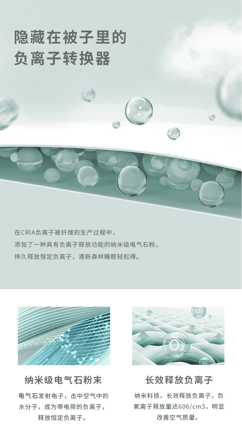 CRIA纳米科技负氧离子可水洗夏凉被-冰川绿 冰川绿 150*200cm