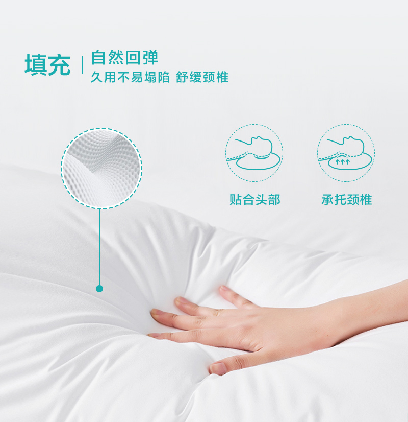 CRIA纯羊毛儿童枕 白色 S