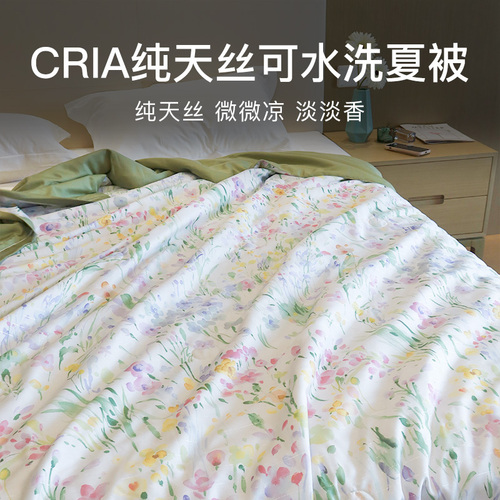 CRIA纯天丝可水洗空调被法式水墨花田 水墨花田 200*230cm