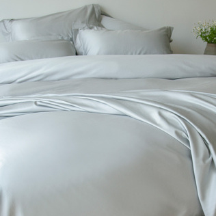 新西兰CRIA 100支纯棉贡缎纯色四件套 银河灰