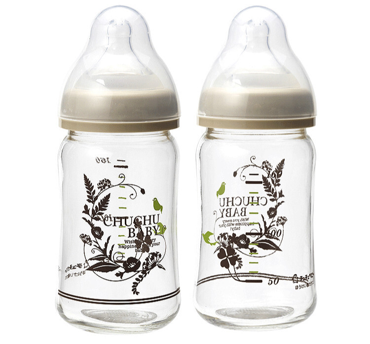 日本原产啾啾baby可爱妈妈玻璃宽口奶瓶160ML 160 ML