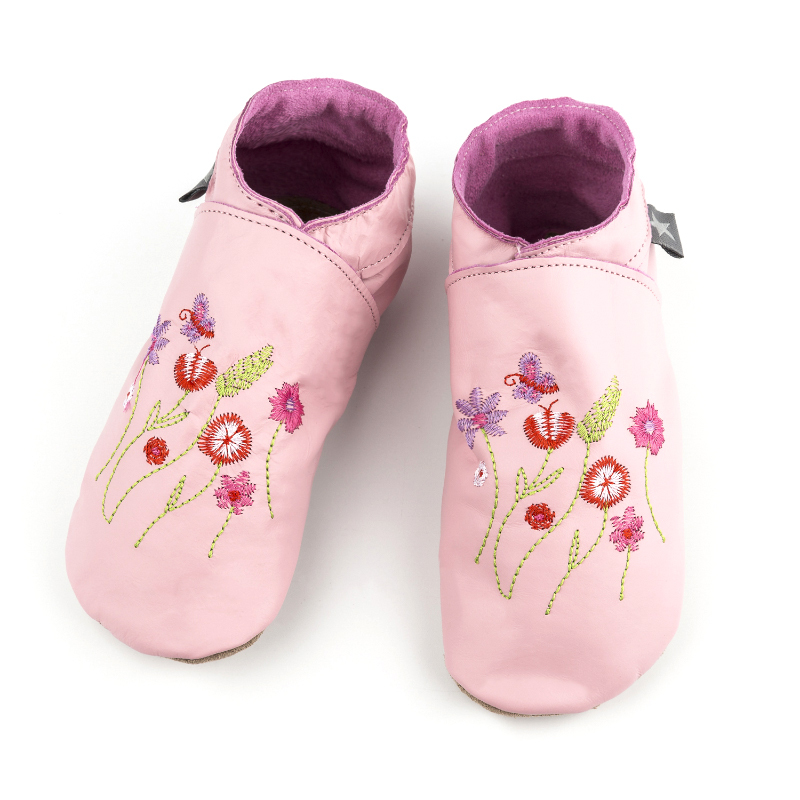 英国原产Starchild牛皮婴幼儿学步鞋软底鞋经典加大码  小花园 浅粉色 XL