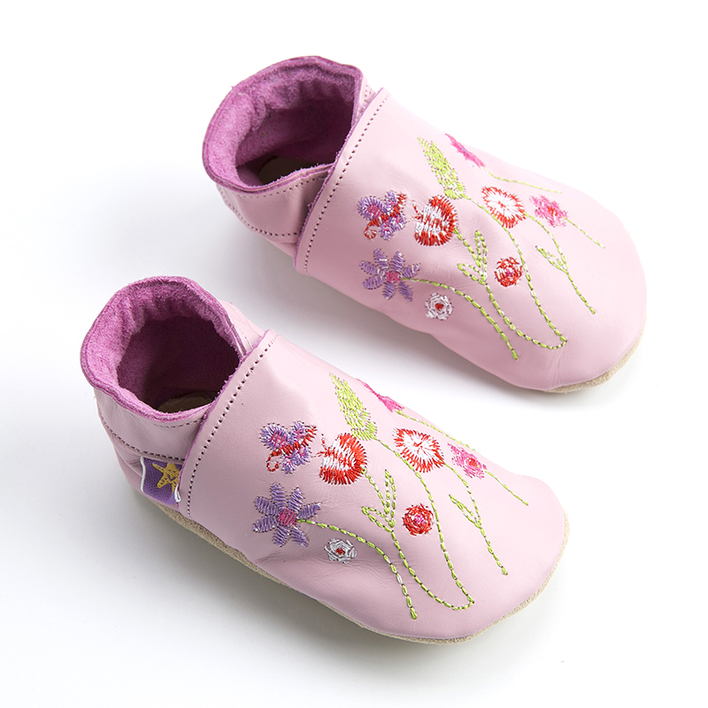 英国原产Starchild牛皮童鞋婴幼儿学步鞋软底鞋  小花园 嫩粉 M